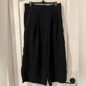 Banana Republic Black Linen-Blend Wide Leg Pants